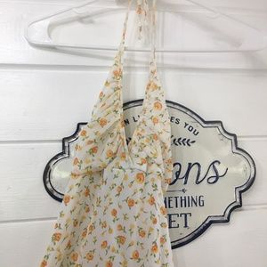 Cute Tiny Flower Dress with Ruffle high to low Hem